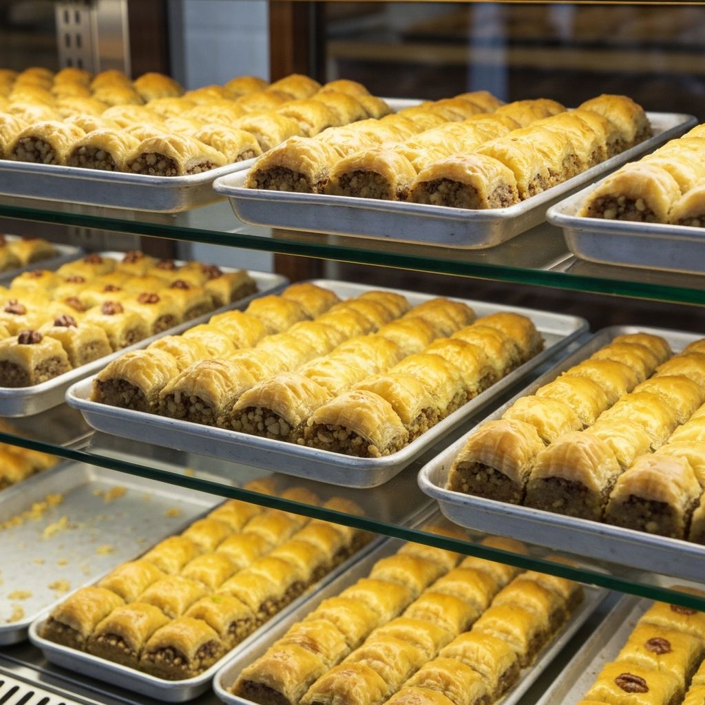 Baklava display case